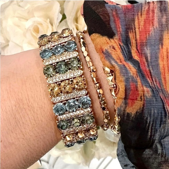 Park Lane Sage Bracelet Antique Gold, Sea Foam & Forest Green, Topaz Crystals - Picture 8 of 12